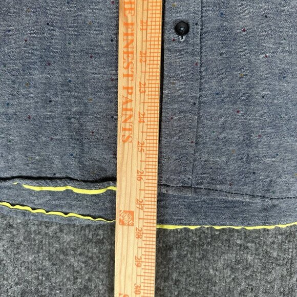 Descendants of Thieves Shirt Mens L Grey Polka Dots Long Sleeve Button Up Adult - Picture 7 of 7